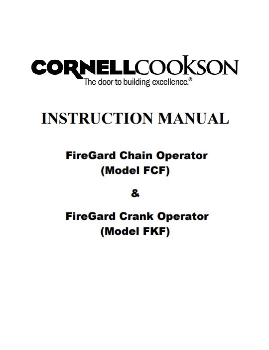 CORNELL model  FCA 115V CHAIN CRANK  Super Duty Door Operator M100 FIREGUARD