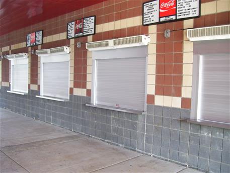 Al concession shutters - 4 in a row