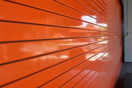 Orange service door slats