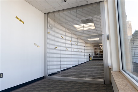 rolling grille in a hallway