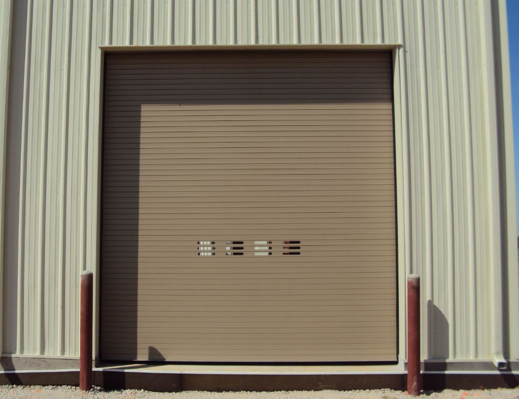 overhead garage door tan with windows