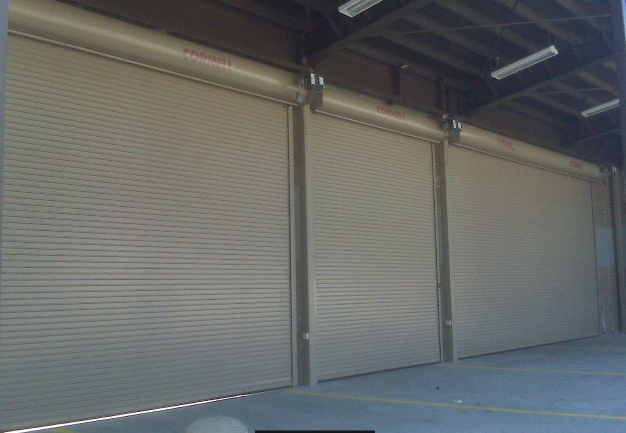 overhead garage door tan