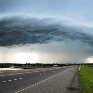 Tornado forming over safe room door