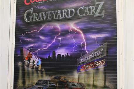 Picture of powder coated door at Graveyard Carz