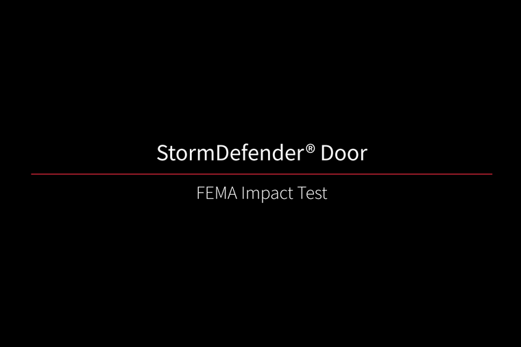 StormDefender FEMA Impact Test StormDefender Door FEMA Impact Test